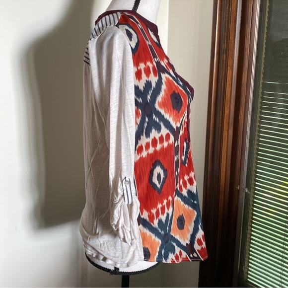 Tiny | Anthropologie Sima Aztec Ikat Henley Size S - Picture 3 of 8